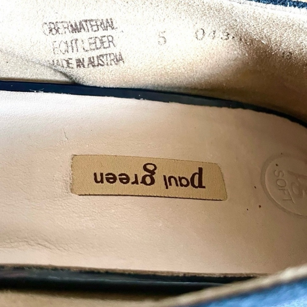 Paul Green Banner Loafers Navy Blue Suede Gold Buckle Size 7.5 - Picture 11 of 12